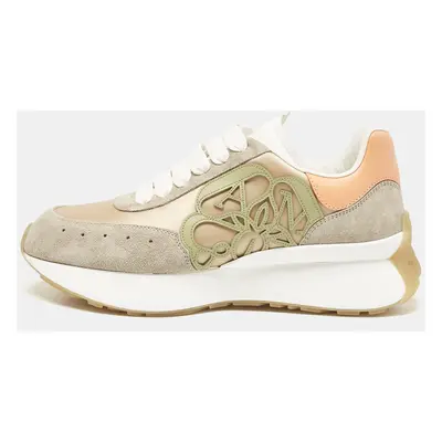 Alexander McQueen Pink Satin and Suede Sprint Runner Low-Top Sneakers Size