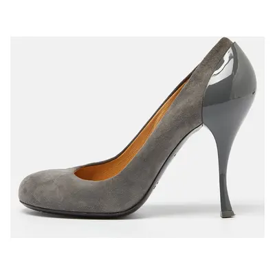 Giuseppe Zanotti Grey Suede Round Toe Pumps Size