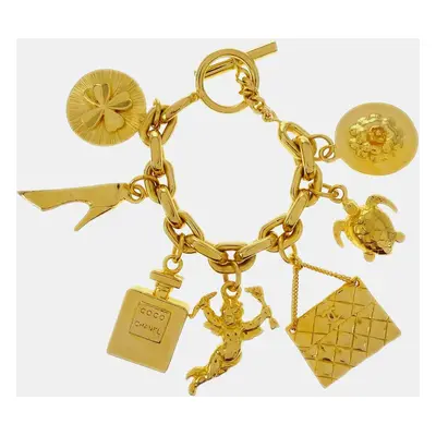 Chanel Gold Icon Charm Bangle Bracelet