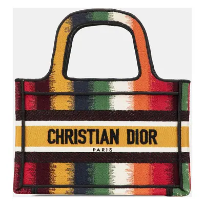 Dior Multicolor Canvas Mini D Stripes Book Tote Bag