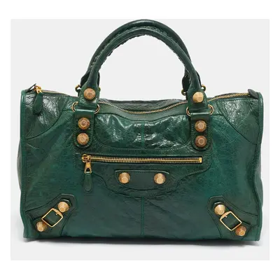 Balenciaga Green Leather GGH Work Tote