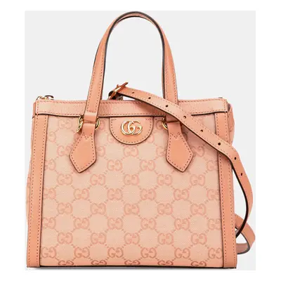 Gucci Pink GG Canvas Small Ophidia Satchel Bag