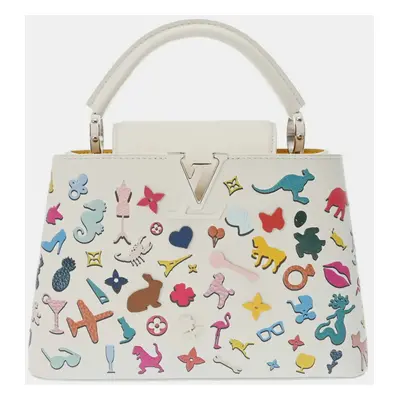 Louis Vuitton White Leather Capucines BB Handbag