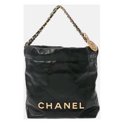 Chanel Black Shiny Calfskin Leather Handbag