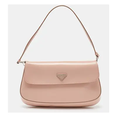 Prada Light Pink Leather Cleo Flap Shoulder Bag