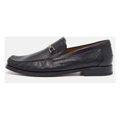 Salvatore Ferragamo Black Leather Slip On Loafers Size 41.5