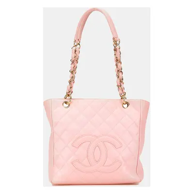 Chanel Pink Caviar Petite Shopping Tote Bag