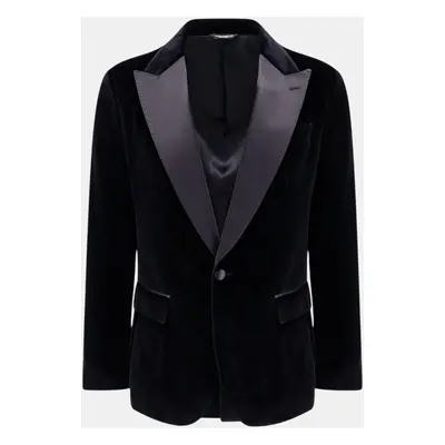 Dolce & Gabbana Black Velvet Sicilia Blazer IT