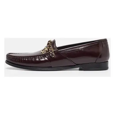 Dolce & Gabbana Brown Leather Slip On Loafers Size