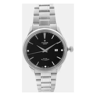 Tudor Style Stainless Steel Black Diamond Dial Automatic Men's Watch mm