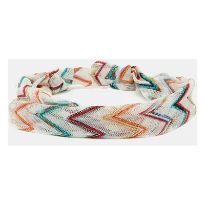 Missoni Mare White Chevron Lurex Knit Headband