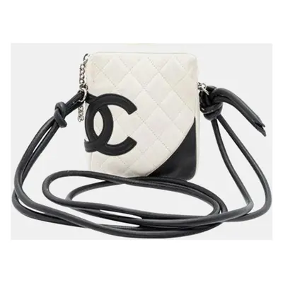 Chanel White Quilted Leather Cambon Crossbody Bag