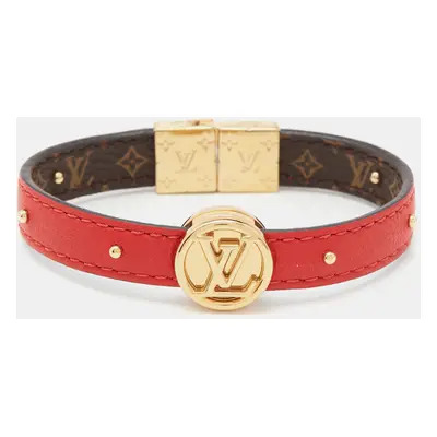 Louis Vuitton LV Monogram Circle Gold Tone Reversible Bracelet