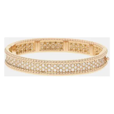 Van Cleef & Arpels 18K Pink Gold Rows Small Model Perlee Diamond Bracelet