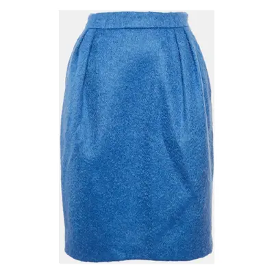 Max Mara Blue Mohair Wool Turchia Skirt