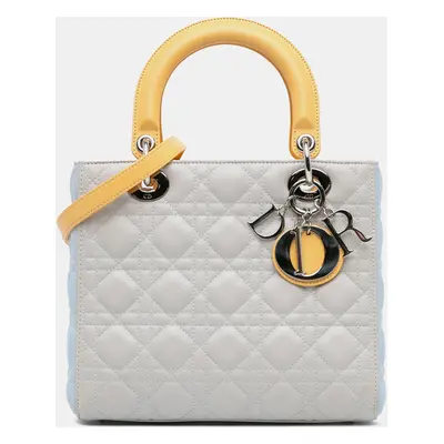 Dior Tricolor Lambskin Leather Medium Lady Dior Handbag