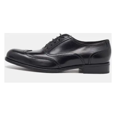 Salvatore Ferragamo Black Leather Lace Up Wingtip Oxfords Size 41.5