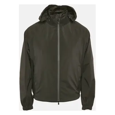 Loro Piana Grey Nylon Zip-Up Bomber Jacket