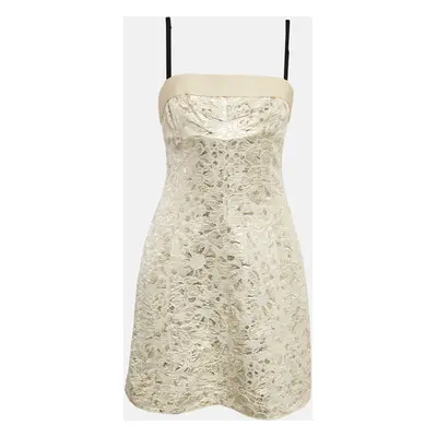 D&G Metallic Gold Floral Jacquard Mini Dress