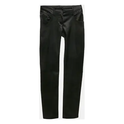 Dolce & Gabbana Black Satin Skinny Formal Trousers