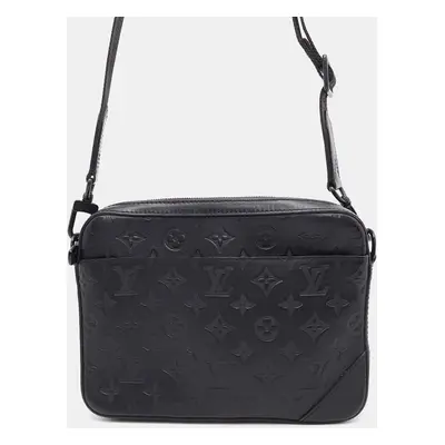 Louis Vuitton Noir Monogram Shadow Duo Messenger Bag