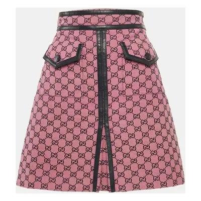 Gucci Pink GG Cotton Canvas Mini Skirt