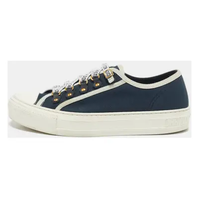 Dior Navy Blue/White Canvas Walk'n'Dior Sneakers Size