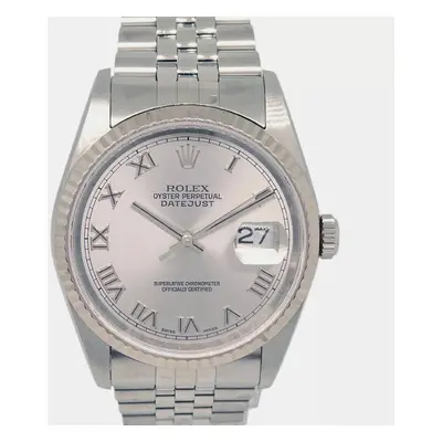 Rolex Silver Stainless Steel Datejust Automatic Women's Wristwatch mm