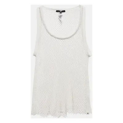 Elisabetta Franchi White Mesh Sheet Tank Top