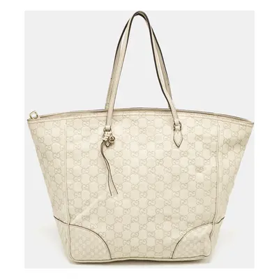 Gucci Off White Microguccissima Leather Bree Tote