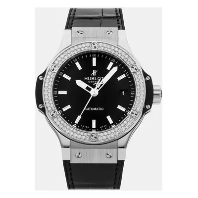 Hublot Black Stainless Steel Big Bang Automatic Men's Wristwatch mm