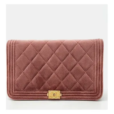 Chanel Pink Velvet Boy WOC Mini Crossbody Bag