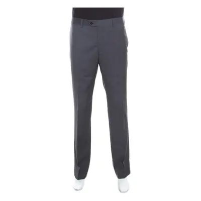 Armani Collezioni Grey Wool Tailored Trousers 4XL