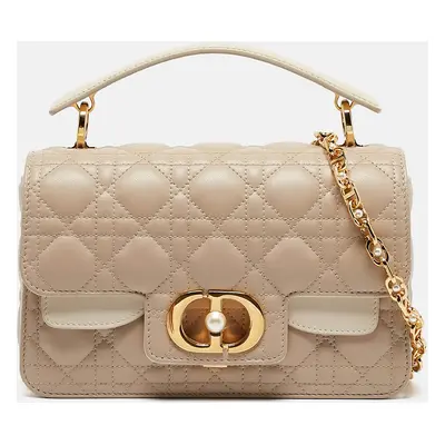 Dior Beige Cannage Leather Small Dior Jolie Top Handle Bag