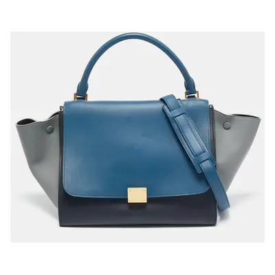 Celine Tricolor Leather Trapeze Top Handle Bag