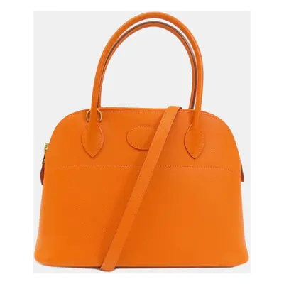 Hermes Orange Epsom Leather Bolide Handbag