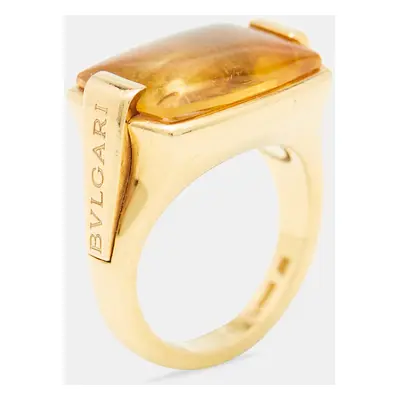 Bvlgari Metropolis Citrine 18k Yellow Gold Ring Size