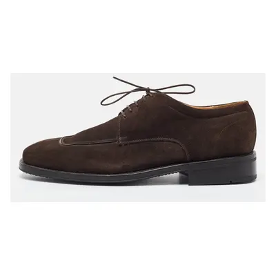 Salvatore Ferragamo Dark Brown Suede Lace Up Derby Size 41.5