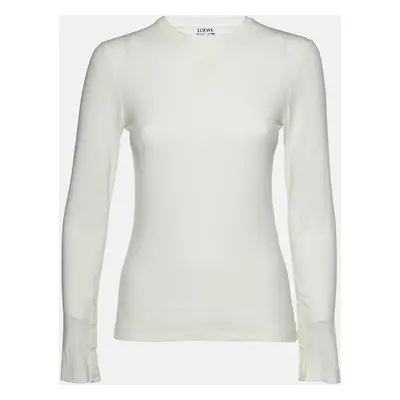 Loewe White Anagram Jersey Long Sleeve T-Shirt