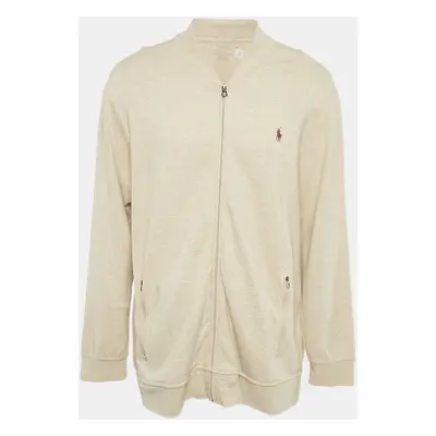 Polo Ralph Lauren Beige Jersey Zip-Up Jacket