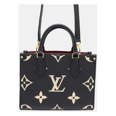 Louis Vuitton Onthego Noir/Beige Bicolor Monogram Empreinte Leather Size Pm Bag