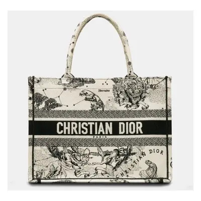 Dior White Canvas Zodiac Book Tote Bag