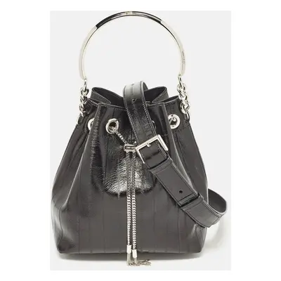 Jimmy Choo Black Eel Leather BonBon Bucket Bag