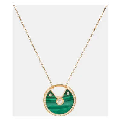 Cartier Amulette De Cartier Diamonds Malachite 18k Rose Gold Long Necklace