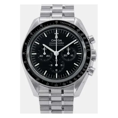 Omega Black Stainless Steel Speedmaster Manual Winding Men's Wristwatch mm