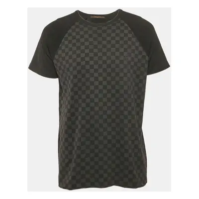 Louis Vuitton Black Damier Print Jersey Raglan Sleeve T-Shirt