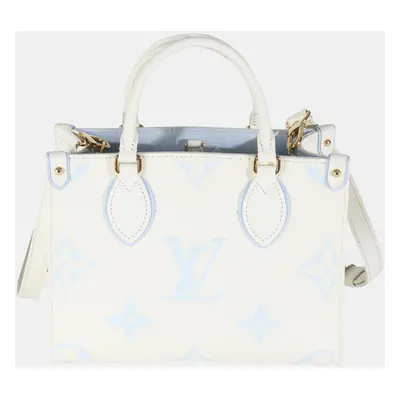 Louis Vuitton Latte Candy Blue Monogram Giant Empreinte Onthego PM Bag