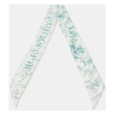 Dior White/Green TheABCDior 'N' Nuage Print Silk Mitzah Scarf