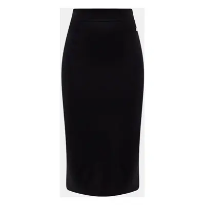 Dolce & Gabbana Black Viscose Bend Longuette Skirt IT