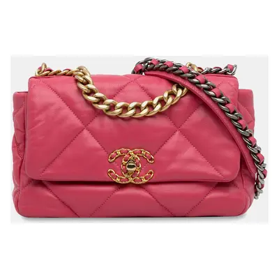 Chanel Pink Lambskin Medium Flap Bag